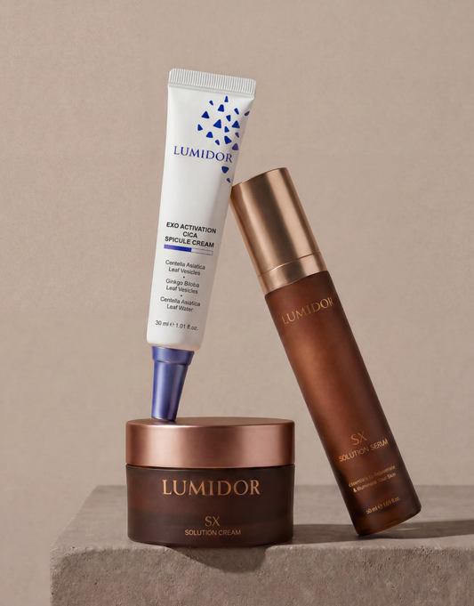 Lumidor Regenerative Ritual skincare bundle for professional medspas — Korean medical-grade repair protocol, distributed by SOAMfactor

